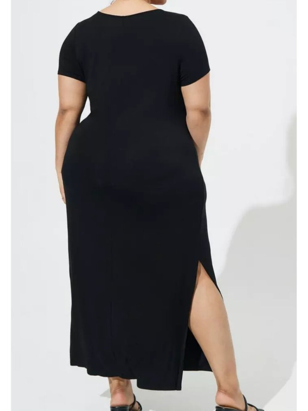 Torrid 2 Black Maxi Super Soft Slit Dress 2X 18 20 - Picture 4 of 10